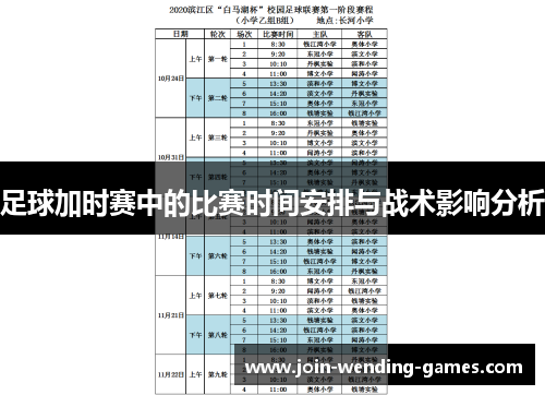 足球加时赛中的比赛时间安排与战术影响分析